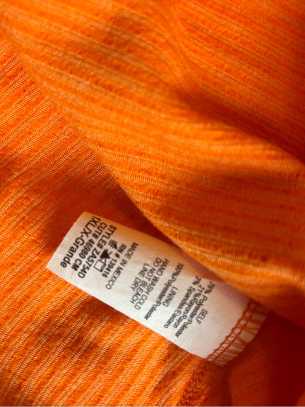 Zenobia Orange Ribbed Twist-Front Top - Picture 3 of 3